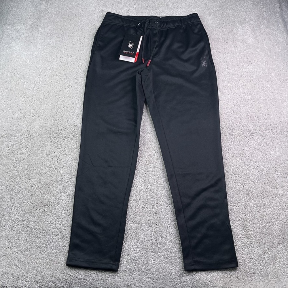 NEW Spyder Active Sweatpants Mens Medium Black Stretch Breathable Joggers Gym